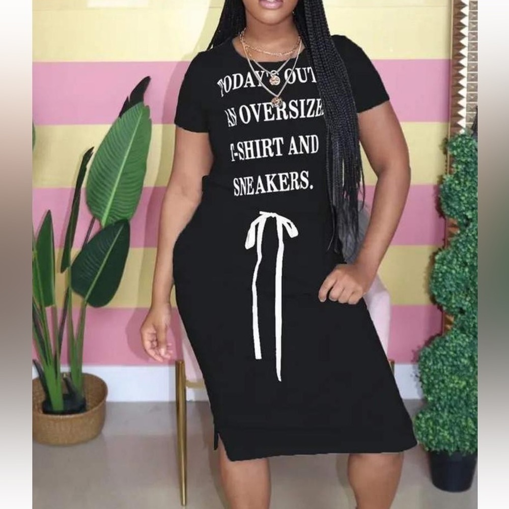 T-Shirt Dress…Black T-Shirt Dress - Picture 2 of 4